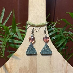 Vintage green & pink earrings